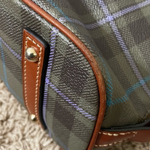 Dooney & Bourke Navy/Green Plaid Purse - Picture 8 of 10